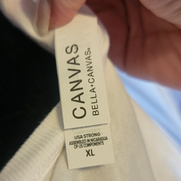 Bella Canvas White Short Sleeve Tee with Red & Blue North Carolina Graphic - Picture 3 of 3